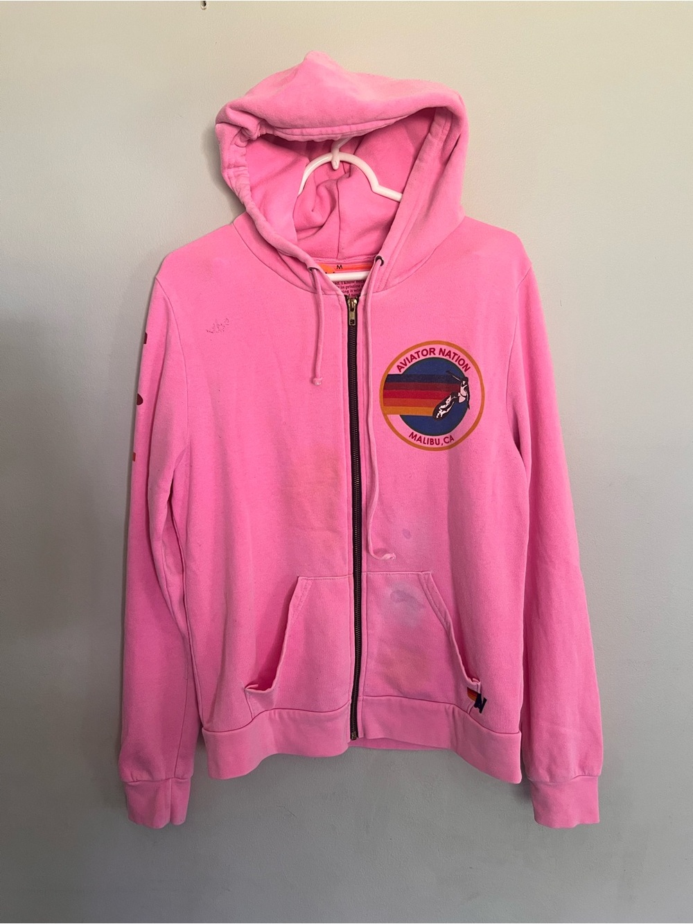 Aviator Nation Zip Up Hoodie Sweatshirt Size Medium